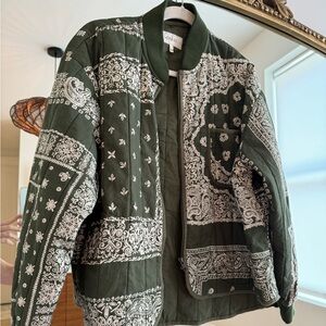 The great, cotton bandana print zip up jacket, size 2(M)